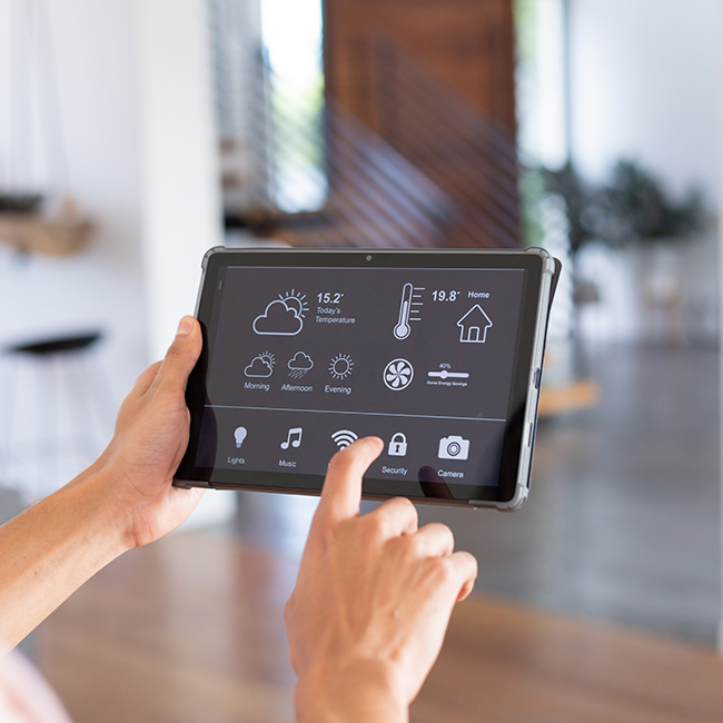 Controlling smart security system from a tablet